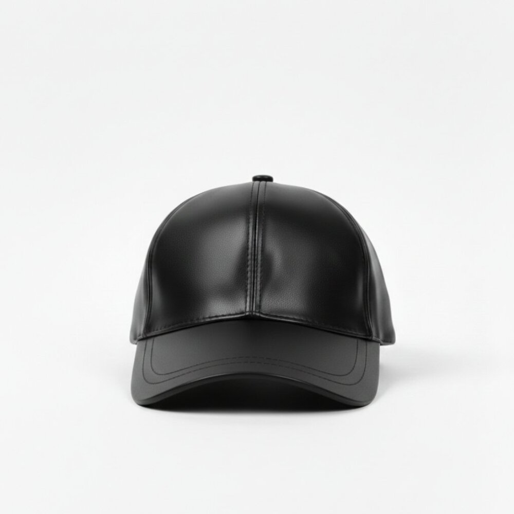 TELLARO Leather Baseball Cap - Black
